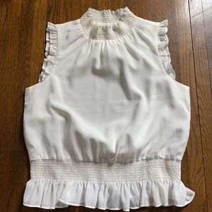 J.Crew Sleeveless Mockneck Top Cream 2P Petite